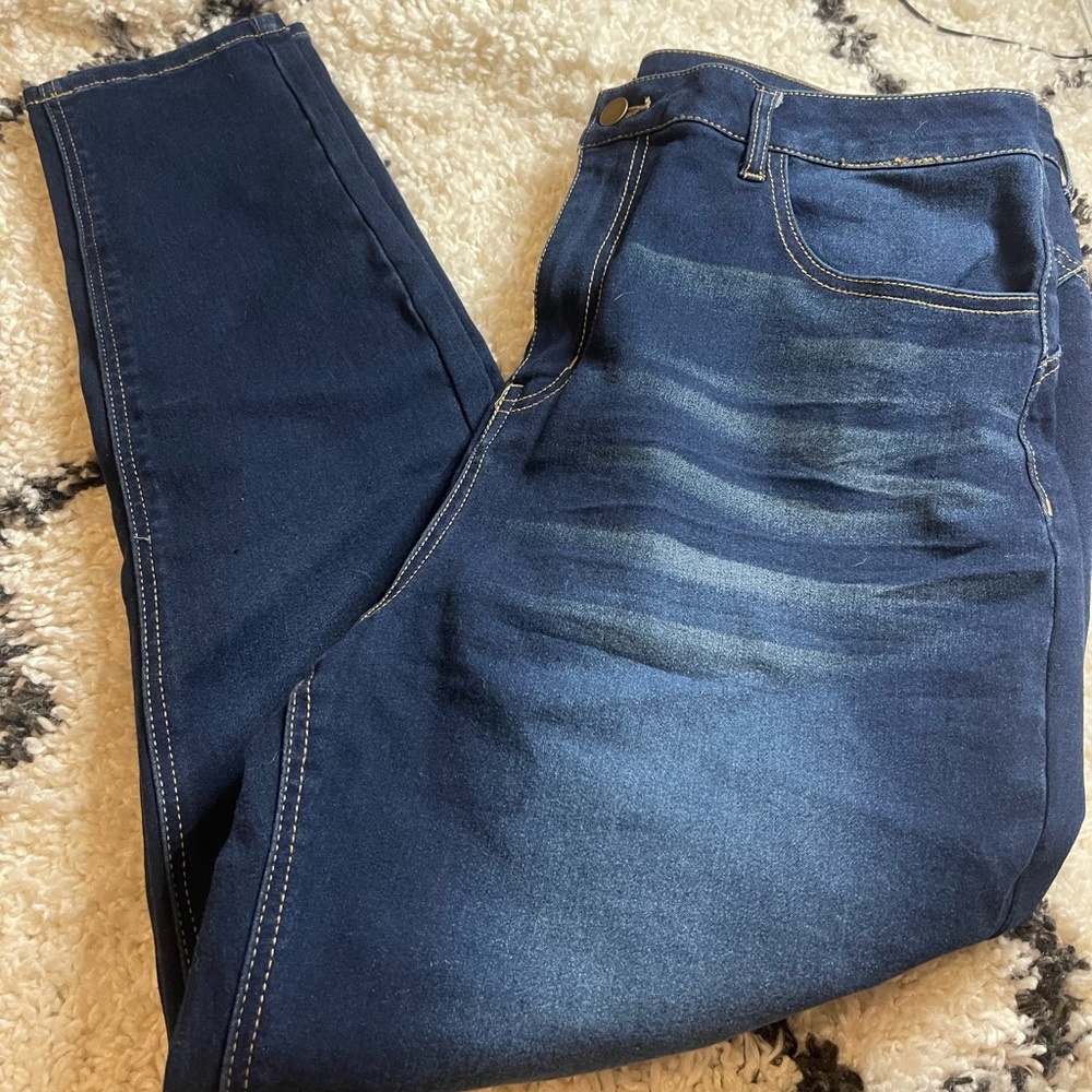 NWOT FashionNova Alexa High Rise Booty Lifter Skinny Jeans - Dark Denim 2X